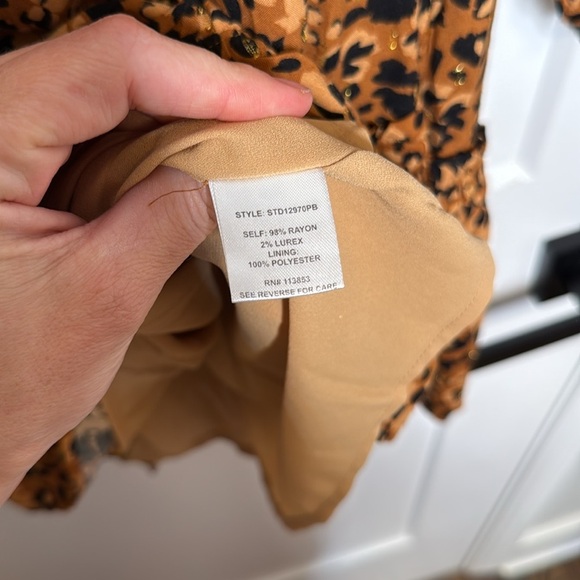 Sugarlips NWT Leopard Print Long Sleeve Ruffle Hem Mini Dress - M - Picture 9 of 12